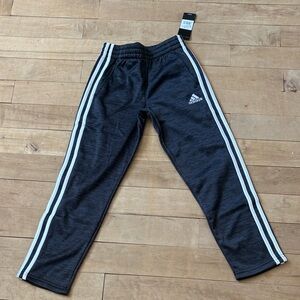 Adidas Kids Charcoal Joggers with White Stripes